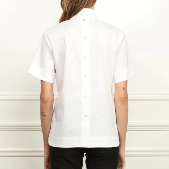 Hinson Wu Aileen Stand Collar Short Sleeve Top - Picture 2 of 14